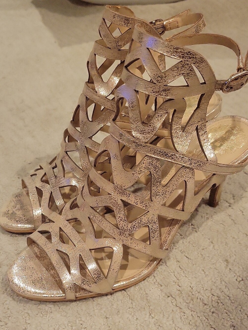 Vince Camuto Gold  Strappy High Heels
